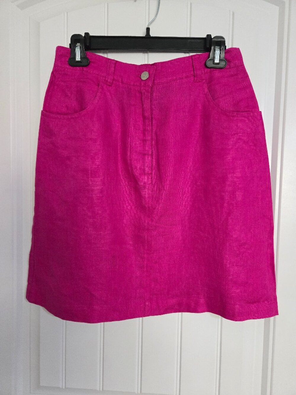 Lauren Ralph Lauren 100% Linen Skirt — Bright Fuchsia Pink | Size 10